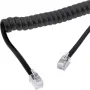 InLine spiralinis ragelio laidas, RJ10 4P4C M/M, juodas, maks. 2 m