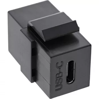 InLine USB 3.1 Snap-In modulis, USB-C F/F, juodas korpusas