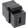 InLine USB 3.1 Snap-In modulis, USB-C F/F, juodas korpusas