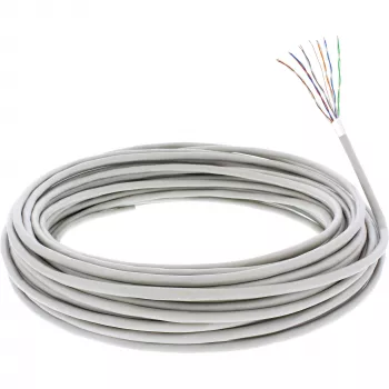 InLine telefono montažinis kabelis 12 laidų kieta viela 6x2x0,6mm ekranuotas 100m