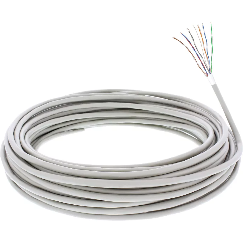 InLine telefono montažinis kabelis 12 laidų kieta viela 6x2x0,6mm ekranuotas 100m