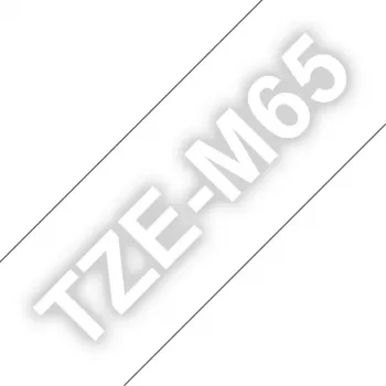 Brother TZe-M65 lipni juosta etikečių spausdinimui, 36 mm x 8 m, balta ant juodos, matinė laminuota