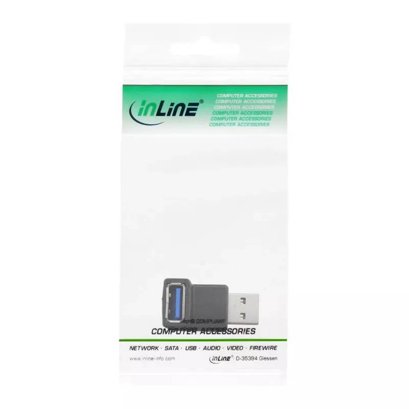USB 3.0 adapteris A tipo kištukas / A tipo lizdas 90° kampu InLine 35300R