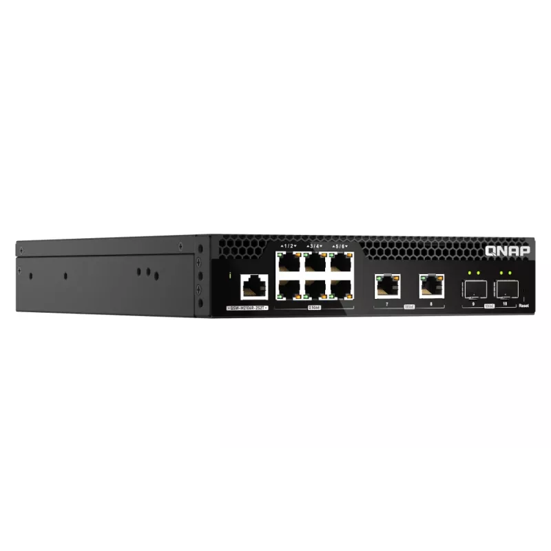 QNAP QSW-M2106R-2S2T tinklo jungiklis valdomas L2 10G Ethernet (100/1000/10000) 1U juodas