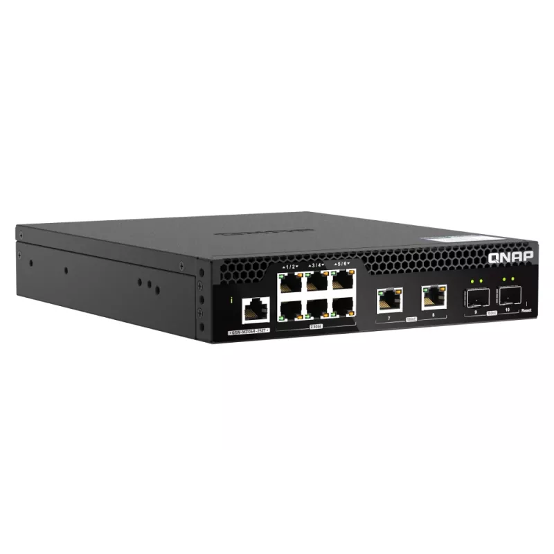 QNAP QSW-M2106R-2S2T tinklo jungiklis valdomas L2 10G Ethernet (100/1000/10000) 1U juodas