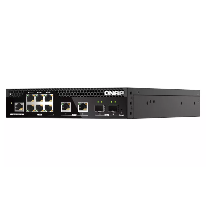 QNAP QSW-M2106R-2S2T tinklo jungiklis valdomas L2 10G Ethernet (100/1000/10000) 1U juodas