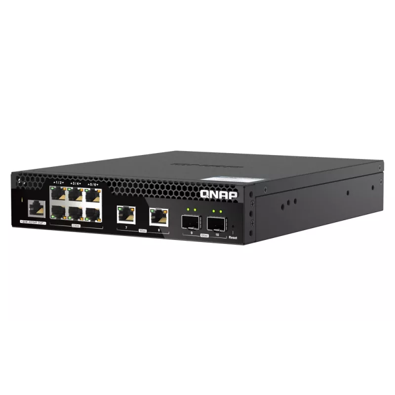 QNAP QSW-M2106R-2S2T tinklo jungiklis valdomas L2 10G Ethernet (100/1000/10000) 1U juodas