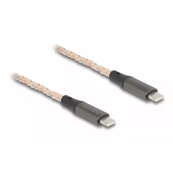 DeLOCK USB 2.0 laidas USB Type-C vyriškas į vyrišką PD 3.0 100 W RGB 1.20 m