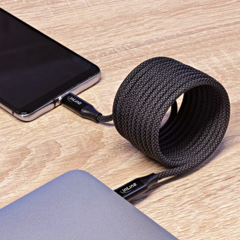 InLine Magnetic USB-C laidas, USB-C vyriškas / vyriškas, 100W, juodas, 2m