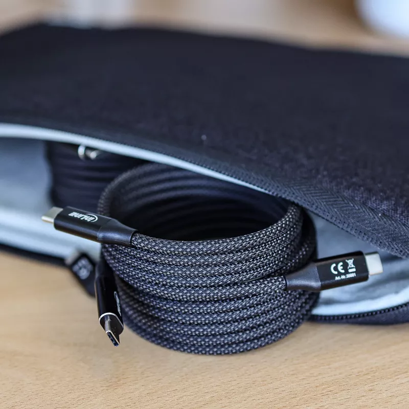 InLine Magnetic USB-C laidas, USB-C vyriškas / vyriškas, 100W, juodas, 2m