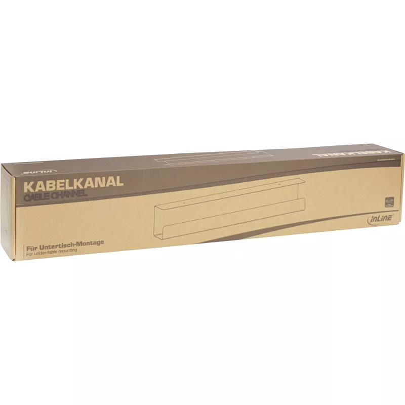InLine 23190W – po stalu montuojamas kabelių vedimo kanalas, plieninis, baltas, 114×600×76 mm