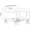InLine PC-Trolley, riedantis stovas kompiuterio korpusams, max 10 kg, juodas