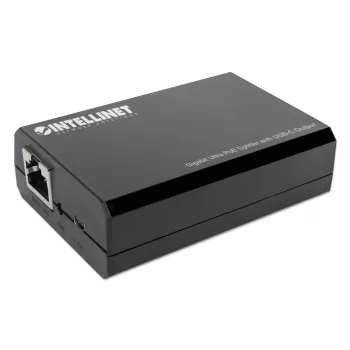 Intellinet PoE skirstytuvas su USB-C išvestimi, PoE++ / 4PPoE, Gigabit Ultra, IEEE 802.3bt, RJ45 įėjimo ir išėjimo prievadai, iki 45 W USB-C išvestis