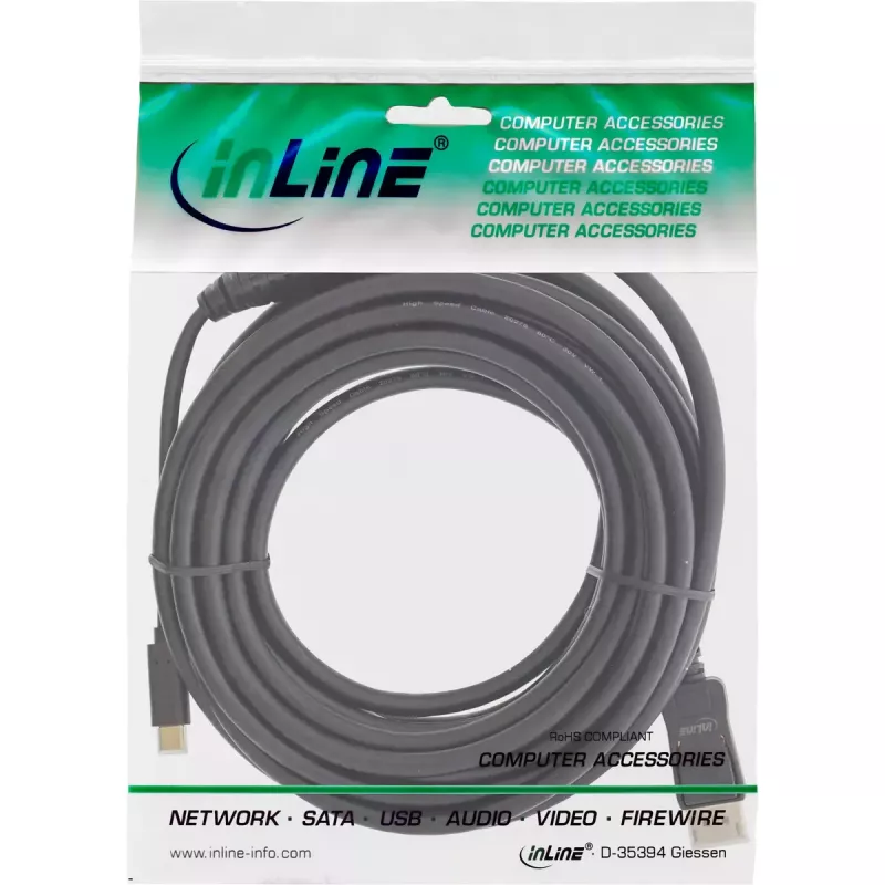USB vaizdo kabelis InLine 64121 USB-C (vyriškas) į DisplayPort (vyriškas) 1m