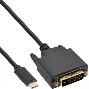 InLine USB vaizdo kabelis, USB-C kištukas / DVI kištukas (DP Alt režimas), juodas, 2 m