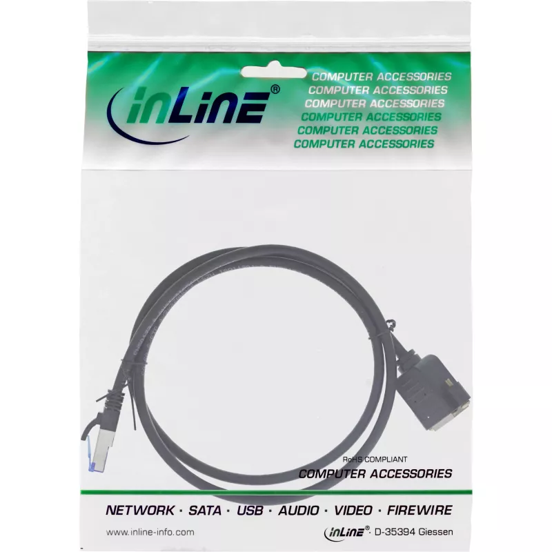 InLine Patch kabelis su įmontuotu prailginimu, S/FTP (PiMf), Cat.6A, LSZH, varis, 1,5 m