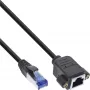 InLine Patch kabelis su įmontuotu lizdu, S/FTP (PiMf), Cat.6A, LSZH, varis, 3 m