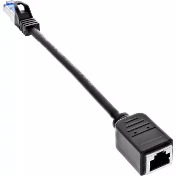 InLine 76501X prailginimo laidas, RJ45 apsauga, S/FTP (PiMf), Cat.6A, 0,2 m