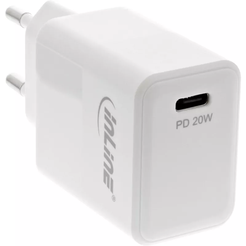 InLine USB PD įkroviklis vienas USB-C, Power Delivery, 20 W, baltas