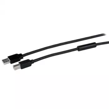 StarTech.com 50ft (15m) aktyvus USB 2.0 A į B laidas, ilgas USB spausdintuvo laidas, 1x USB-A (M), 1x USB-B (M) - juoda