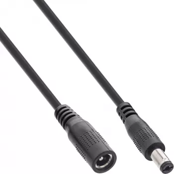 InLine DC prailginimo laidas, DC kištukas vyriškas/moteriškas 5.5x2.1mm, juodas, 3m