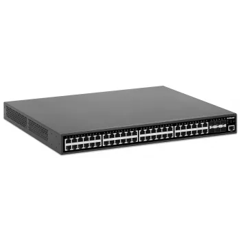 Intellinet 48 prievadų Gigabit Ethernet PoE+ valdomas L2+ jungiklis su šešiais 10G SFP+ uplinkais, IEEE 802.3at/af (PoE+/PoE), 450 W PoE biudžetas, L2+/L3 Lite, 6 x 10G SFP+