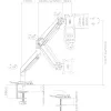 InLine stalo laikiklis su kėlimo mechanizmu ir USB/Audio iki 82 cm 32 colių 9 kg