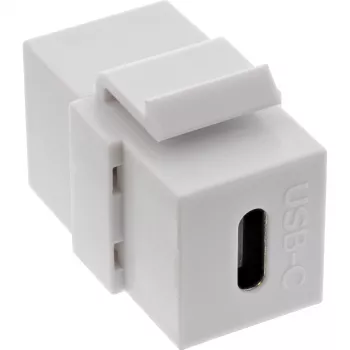 InLine USB 3.1 snap-in modulis, USB-C F/F, baltas korpusas