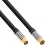 InLine Premium antenos kabelis, 4x ekranuotas, >110 dB, juodas, 10 m