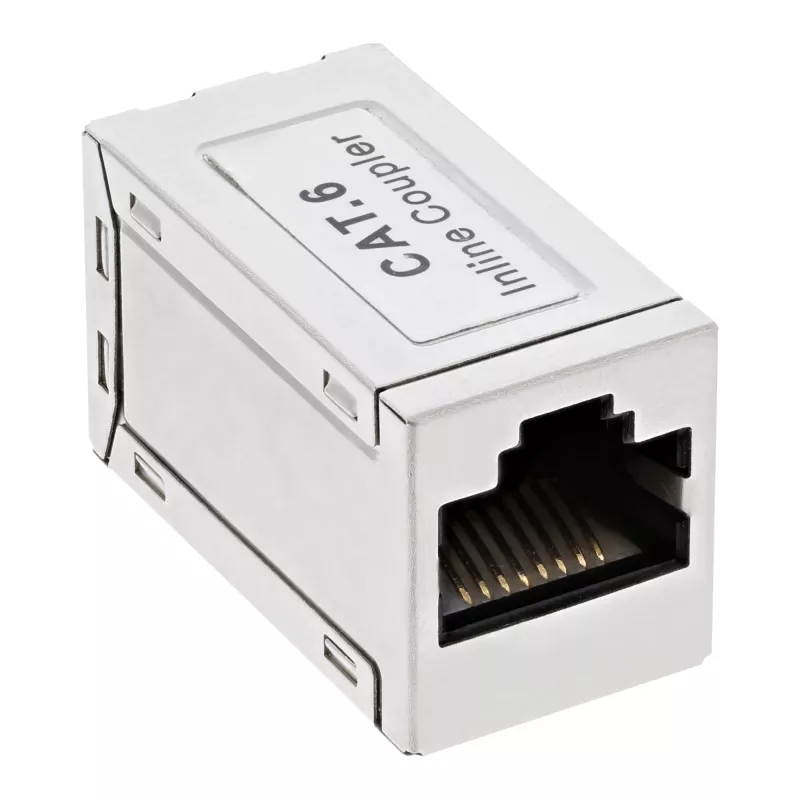 InLine Cat.6 adapteris, pilnai ekranuotas, metalinis, 2x RJ45 F/F, 1:1