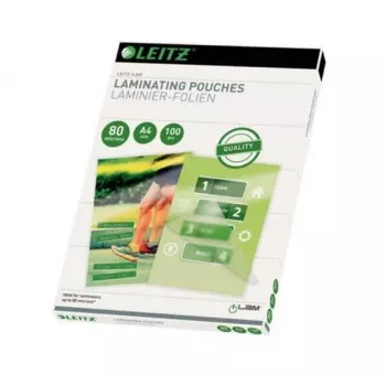 Leitz 146133 laminavimo maišeliai A4 80 mikronų blizgūs 100 vnt.