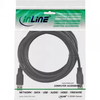 InLine USB 3.2 Gen.1 laidas Type A kištukas / Type A kištukas, juodas, 3 m