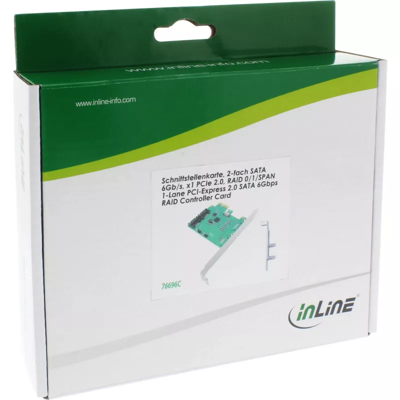 InLine sąsajos plokštė 2 prievadai SATA 6Gb/s x1 PCIe 2.0 RAID 0 / 1 / SPAN