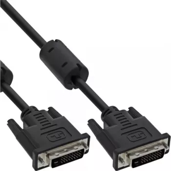 InLine DVI-D laidas 24+1 kištukas / kištukas Dual Link su 2 ferito žiedais 10 m