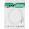 InLine 99301W Adapterinis laidas ausinėms 3,5 mm 4 kontaktų kištukas / 2x 3,5 mm lizdai, baltas, 1 m