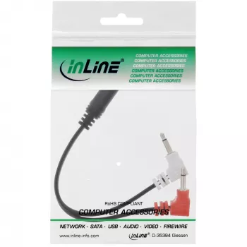 InLine Audio Plane adapteris ausinėms, 2x 3,5 mm M → 1x 3,5 mm F, 0,15 m