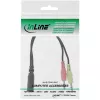 InLine garso ausinių adapterio laidas, 2x 3,5 mm kištukas į 3,5 mm lizdą 4 kontaktų, OMTP, 0,15 m