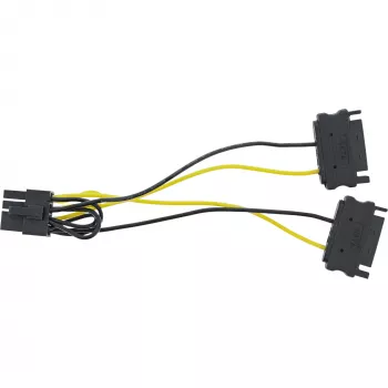 InLine maitinimo adapterio laidas, 2x SATA (vyriškas) / 8 kontaktų PCI-Express (vyriškas), 0,15 m