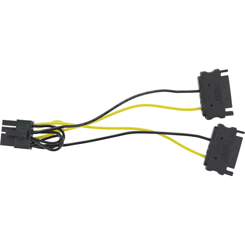 InLine maitinimo adapterio laidas, 2x SATA (vyriškas) / 8 kontaktų PCI-Express (vyriškas), 0,15 m