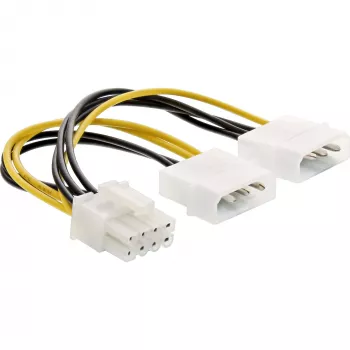 InLine maitinimo adapterio laidas, 2x 5,25 col. kištukas / 8 kontaktų PCI-Express kištukas, 0,15 m