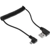 InLine USB DUAL+ KFZ automobilinis įkroviklis su 1 m spiraliniu kabeliu