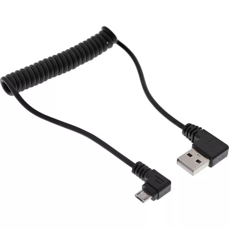 InLine USB DUAL+ KFZ automobilinis įkroviklis su 1 m spiraliniu kabeliu