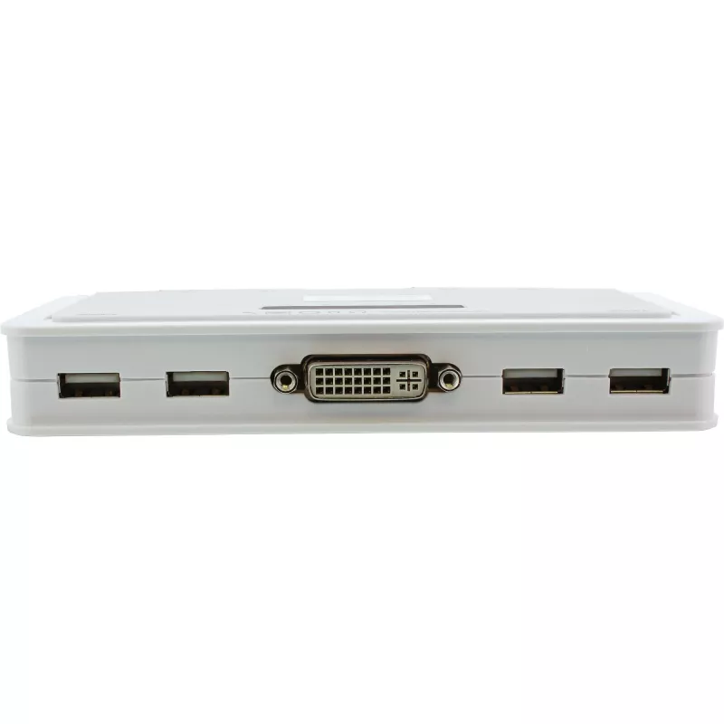 InLine KVM jungiklis 4 prievadų DVI-D + USB + garsas su 2 kabelių rinkiniais