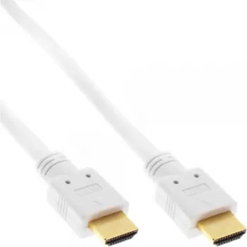 InLine High Speed HDMI laidas su Ethernet, M/M, baltas, auksuoti kontaktai, 2m