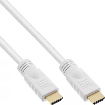InLine High Speed HDMI laidas su Ethernet, M/M, baltas, auksuoti kontaktai, 7,5 m