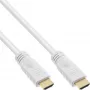 InLine High Speed HDMI laidas su Ethernet, M/M, baltas, auksuoti kontaktai, 7,5 m