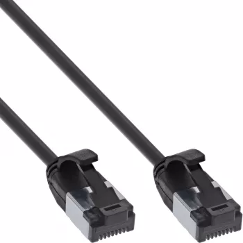 InLine Patch laidas plonas, U/FTP, Cat.8.1, TPE halogen-free, juodas 0,5 m