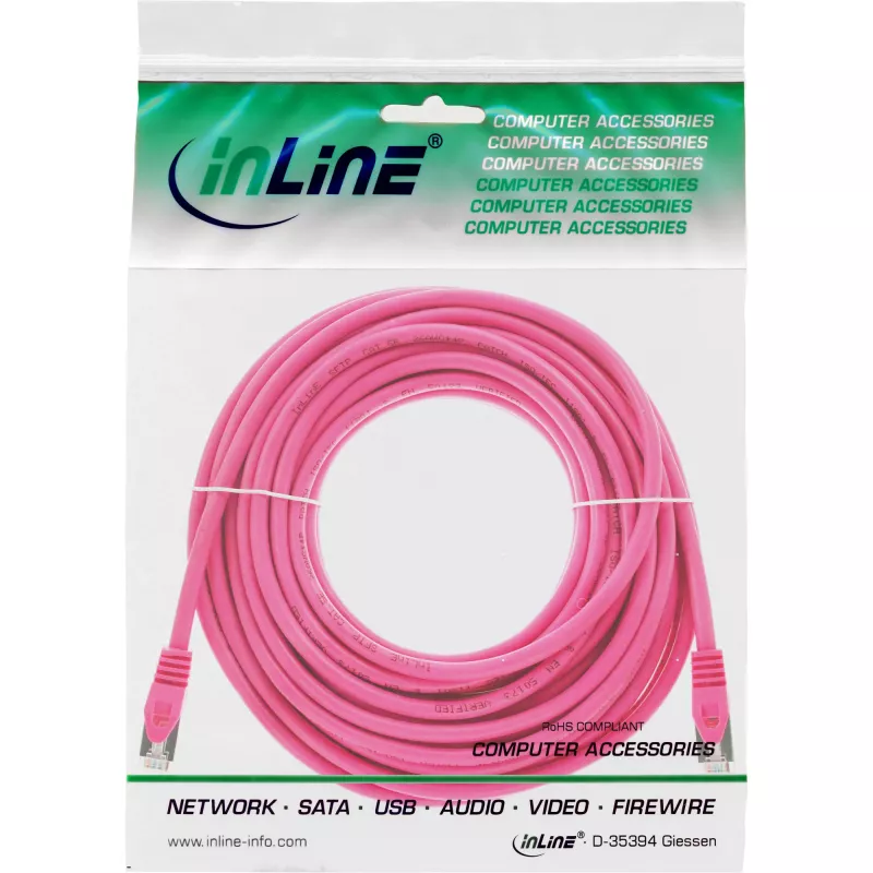 InLine Patch Laidas SF/UTP Cat.5e Rožinis 20m