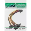 InLine SATA maitinimo 1 į 4 laidas, moteriška / 4x SATA vyriški kampu su fiksatoriais, 0,15 m