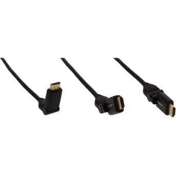 InLine High Speed HDMI besisukantis laidas su Ethernet, AM/AM, juodas, auksuoti kontaktai, 1,5 m